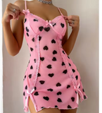 Luxury Lace Mini Nightgown – Elegant Princess-Style Sheer Sleepwear with Soft Alluring Detail
