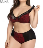2-Piece Lingerie Set – Premium Printed Bra & Panty Collection for Plus Size & Curvy Figures