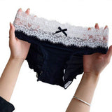 Lace Underwear Girls Bow Anti-Bacterial Sexy Women's New Style Mid-Waist Thong Mesh Shorts Ice Silk