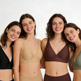 Traceless Solid Nylon Jelly Bra Wireless Women's Deep V Thin Soft Support Comfortable Big Chest Small U Back Half Cup Bras