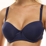 Seamless Backless Strapless Push-up Padded Bra Halter Collar for Wedding Parties and Half Cup Coverage
