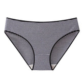 Breathable Crotch for Women Mid-Waist Sexy Striped Girl Briefs Hip-Covering Underwear