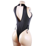Open-Crotch Jumpsuit Halter Bodysuit Women's Sexy Lingerie Polyester ODM European American