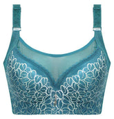 Comfortable Thin Lace Embroidered Women's Bra High Collar Plus Size Seamless Push-up Front Closure Sexy Underwear