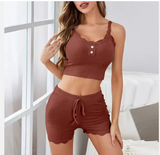 Luxury 2-Piece Solid Pajama Set – Elegant Women’s Ultra-Soft Sleepwear for Sophisticated Home Comfort