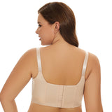 Plus Size Smooth Surface Non-marking Underwear Women's Eight-breasted Adjustable Bra Full Back Coverage Push up Bra