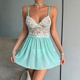 Wholesale Sexy Nightdress Embroidery Mesh Stitching Sexy Four-piece Set Lingerie