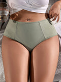 Underwear Multicolor Breathable Solid Color Style Mid-waist Glossy Women's Briefs Underwear Fashionable Underwear