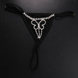 New butterfly Rhinestone Underwear Body Chain Women's Thong