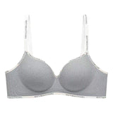 Push-Up Seamless Thickened Bra for Small Bust - Letter Print Molded Cup Side Fat Retention & Anti-Sagging