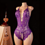 Open-Crotch Strapless One-Piece Dress Hot-selling Best-seller Women's Plus-size Sexy Tight Lace Nylon See-through European