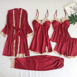 5-piece-set Best-selling Nightdress Set Sexy Night Dresses for Woman Lace Women's Sleepwear