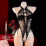 Lingerie Sexy Jumpsuit Open-Crotch No-Removal Women's Tight
