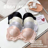 Satin Wireless Half-Cup Bra for Women - Push-Up Adjustable Bra Small Bust Lift & Side-Support bra