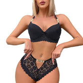 Bra and Underwear Set Rhinestone Lace Ladies Sexy Bra Underwear Set Panty Bra High Quality Sexy Set for Women