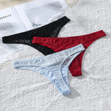 New Design Solid Color See-through Breathable Soft Seamless Lady Underpants Women's Lace Panties Thong