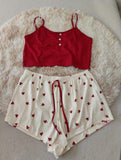 Two-piece Set Threaded Stripes Sexy Ladies Underwear Ladies Sexy Short Pajamas