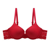 Smooth Traceless Bra with Lace Accents - Women's Soft Underwire Medium Padding for Small-Bust Shaping & Cup Boost