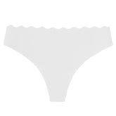 European American Style Seamless Women's Bikini Panties Solid Color Hollow Wave Waistband Low-Rise Nylon Adhesive