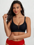 High Quality Women's Seamless Rear Buttonless Steel Ring Vests Plus Size Beauty Back One-piece Underwear Solid Lady Bra