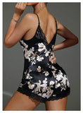 New European and American Cross-Border Sexy Shorts & Nightdress Set Printed Camisole Two-Piece Pajamas Loungewear