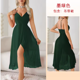 Luxury Backless V-Neck Nightdress – Elegant Sleeveless Sleepwear with Alluring Silhouette