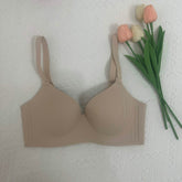 Gathering Traceless Nude Bra With Soft Support Wireless Underwear for Women Comfortable Casual Bras