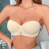 New Arrival Women's Elegant Solid Color Strapless Push up Invisible Bra