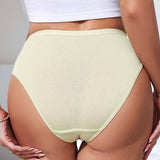 Soft Ice Silk Hipster Solid Color Ladies Quick Dry Underpant Breathable Women's Mid-rise Panties for Daily Wear