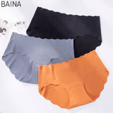 Summer Thin Breathable One-piece Soft and Comfy Nylon Seamless Panties Women Ice Silk Underwear Briefs