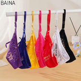 Low Rise Lace Transparent G String Panties Women Cotton Crotch Breathable Sexy Girl Adjustable Waist Band Thong