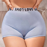 Breathable Soft High-waisted Letter Patterned Women's Underpants Lady Panties Boyshorts Daily