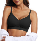 Women Push up Everyday Bras Comfortable Wireless Bralettes V Neck Seamless Bra Smooth Brassiere Wire Free Basic Bras