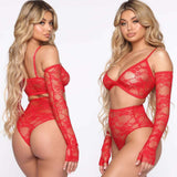 European American Ladies' Hipster Lingerie Set Sexy Embroidered Print Padded Bra Bow Soft High Thongs XL for Foreign Trade