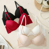 Traceless Deep V-neck Lace Underwear Comfortable Soft Anti-sag Underwire Push up Bra for Women Daily Wear