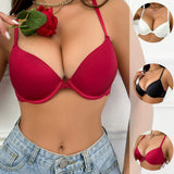 Traceless Deep V-neck Lace Underwear Comfortable Soft Anti-sag Underwire Push up Bra for Women Daily Wear