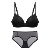 Lady's Comfortable Lightweight Lace Bra Bikini Panties Sexy Seamless Daily Wear Feather Upgraded Everyday Gathered Underwear
