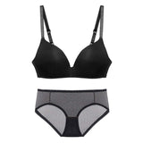 Lady's Comfortable Lightweight Lace Bra Bikini Panties Sexy Seamless Daily Wear Feather Upgraded Everyday Gathered Underwear