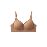 Pure Desire Women's Comfortable Wire-Free Large Chest Anti-Sagging Solid Small V-Neck Traceless Breathable