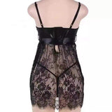 3XL 4XL 5XL Plus Size Sexy Lace Evening Dresses Women's Sleepwear Seductive Pajamas
