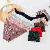 Ice Silk Seamless Underwear Women's Panties Thong Low Waist Sexy Secret Sexy Rhinestone Lingerie Seamless Brief Women Panty
