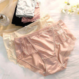 End Traceless Underwear Women's High Quality Lace Sexy Seamless Breathable Ice Silk Thin Mid-High Waist Briefs