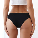 Multi-color Simple Comfortable Breathable Women Bikini Panties Traceless Underpant Women Ice Silk Brief Panties for Daily