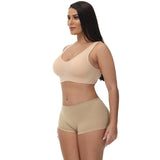 Women's Seamless 2-Piece Sports Bra and Boyshorts Set Elastic Stretch Wire-Free Sustainable One-Piece Design