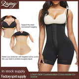 Women's High Waist Plus Size Belly Control Butt Lifter Shapewear Long-Breasted Elastic Zipper Crotch Colombianas Shapewear