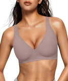 Womens Deep V Bras Wireless Comfortable Bra Supportive No Underwire Bras Tshirt Push up Bralettes Plunge Seamless Jelly Bra