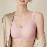 Women Wire Free Breathable Solid Yoga Sports Bra with Seamless Jelly Fabric
