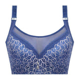 Comfortable Thin Lace Embroidered Women's Bra High Collar Plus Size Seamless Push-up Front Closure Sexy Underwear