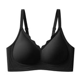 Womens Seamless Jelly Bras No Underwire Supportive Wireless Push up Full Coverage Bralette Comfort Scalloped T-Shirt Bra