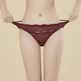 Lingerie Low-Rise Sexy Women's Solid Knitted Lace Bikini Anti-Bacterial Breathable